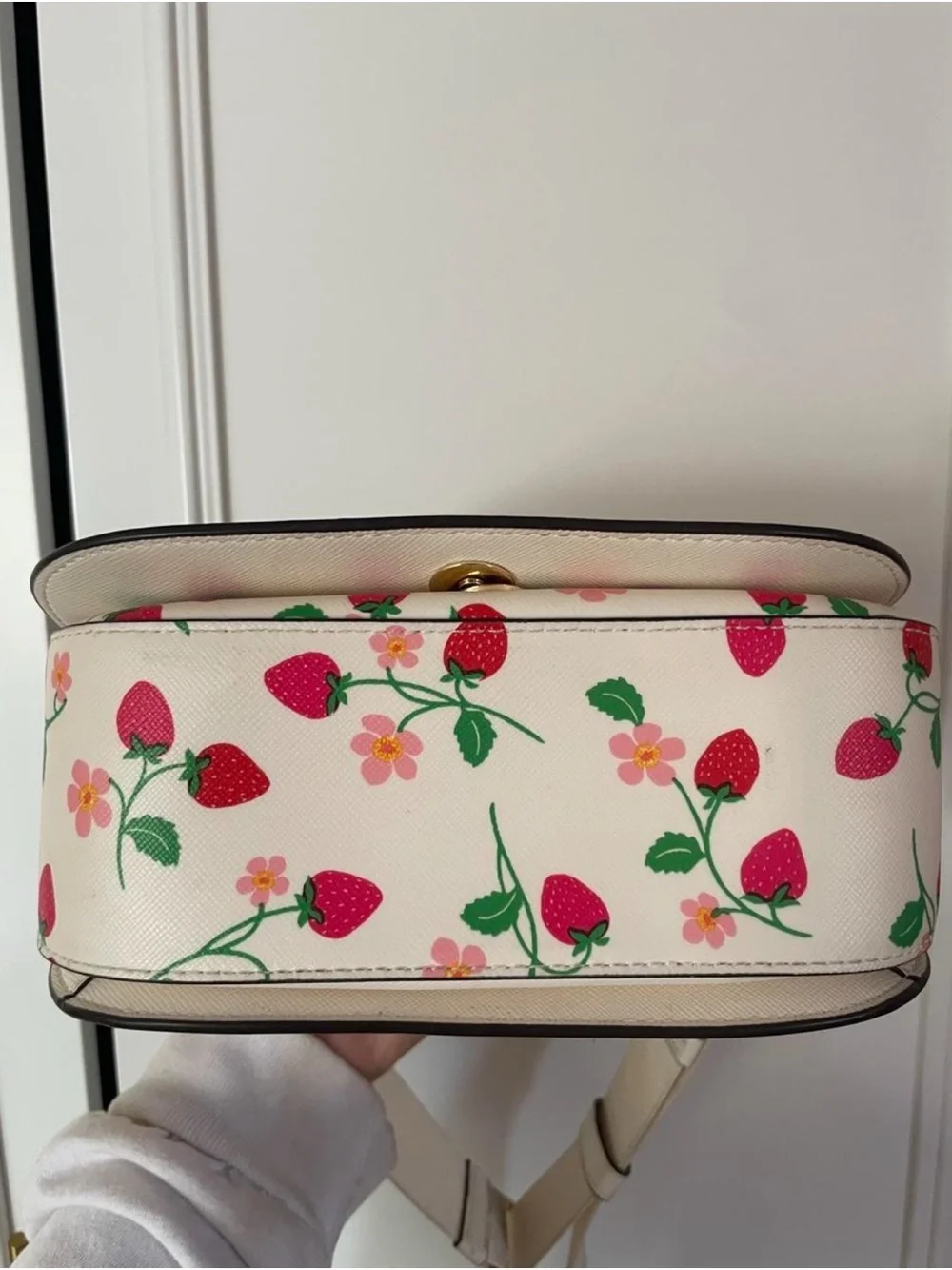 kate spade Cream Strawberry Print Crossbody Bag